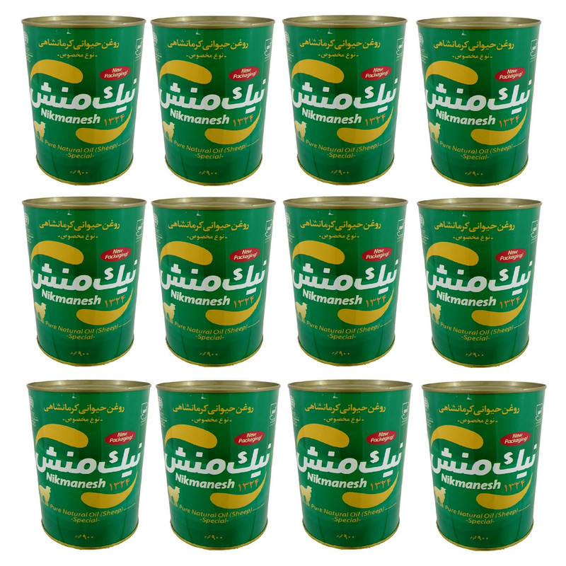 روغن حیوانی گوسفندی نیک منش - 900 گرم بسته 12 عددی