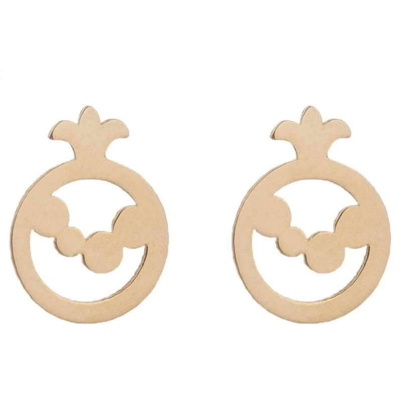 گوشواره طلا 18 عیار زنانه قیراط طرح انار کد GH4377