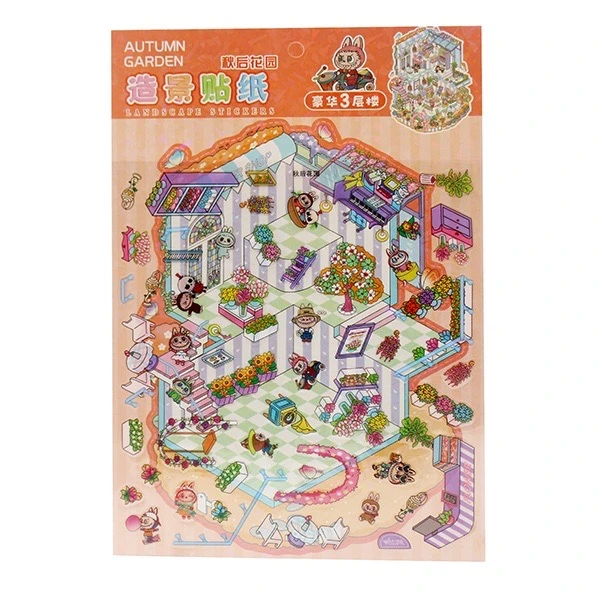 برچسب مدل استیکر مینیاتوری لبوبو در باغ پاییزی 