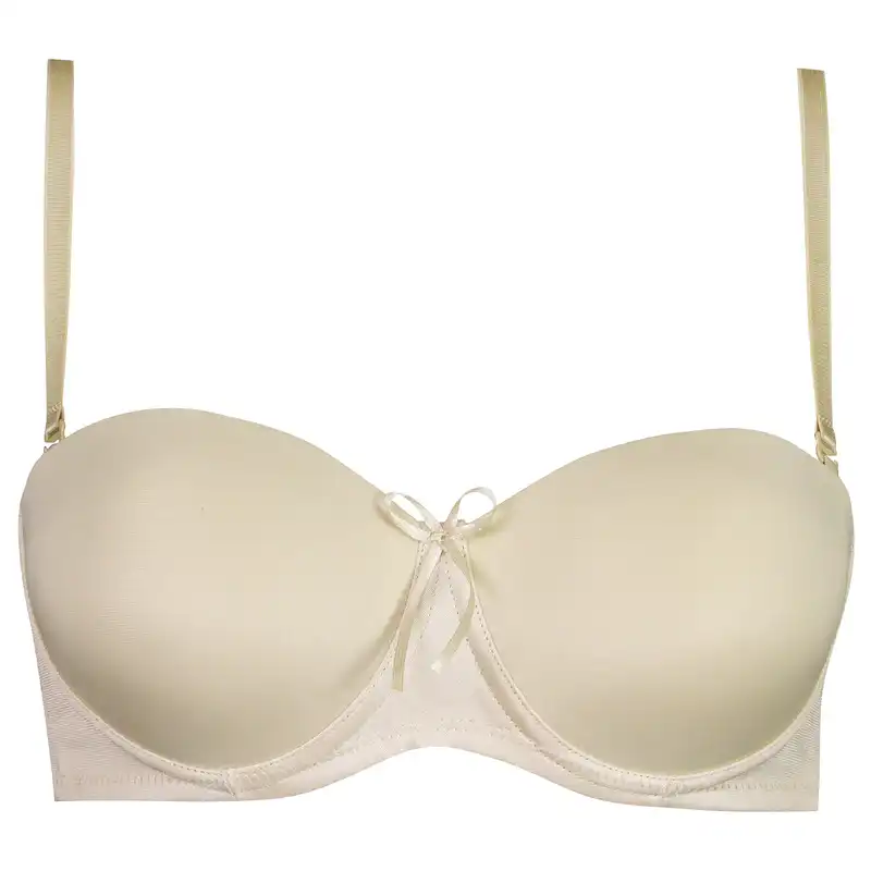 سوتین زنانه مدل دکلته فنردار کد 4288 رنگ کرم