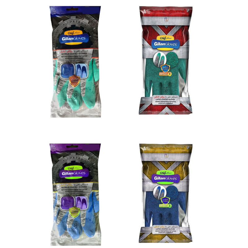 دستکش ایمنی دستکش گیلان مدل NLR40 بسته 4 عددی