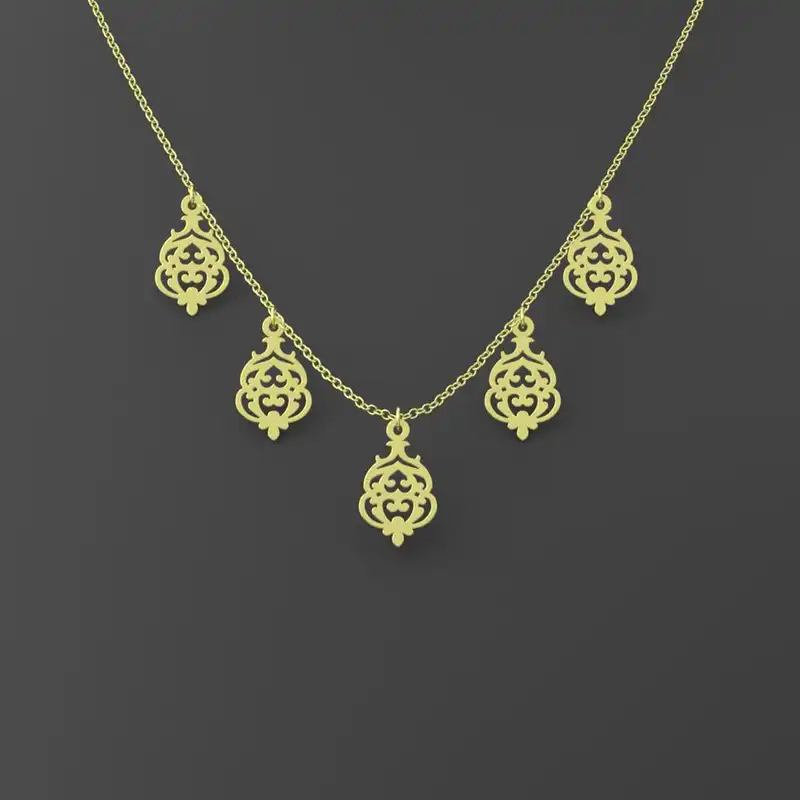 گردنبند طلا 18 عیار زنانه مدوپد مدل اسلیمی کد RNA15302