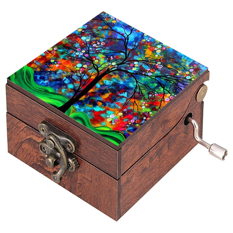 جعبه موزیکال مدل هندلی طرح درخت انتزاعی کد 1061