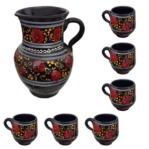 نقد و بررسی ست 7 تکه پارچ و لیوان سفالی مدل نقاشی GH توسط خریداران