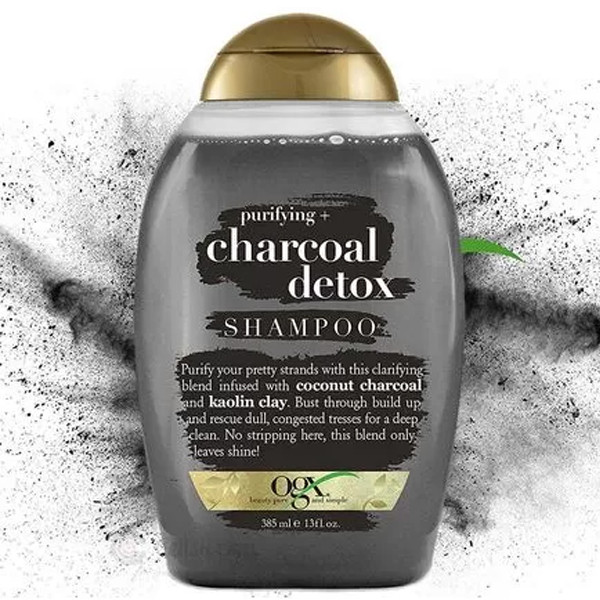 شامپو مو او جی ایکس مدل Purifying & Charcoal Detox حجم 385 میلی لیتر