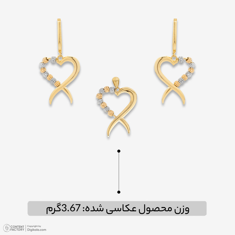نیم ست طلا 18 عیار زنانه گالری طلا و جواهر هانی مدل em16