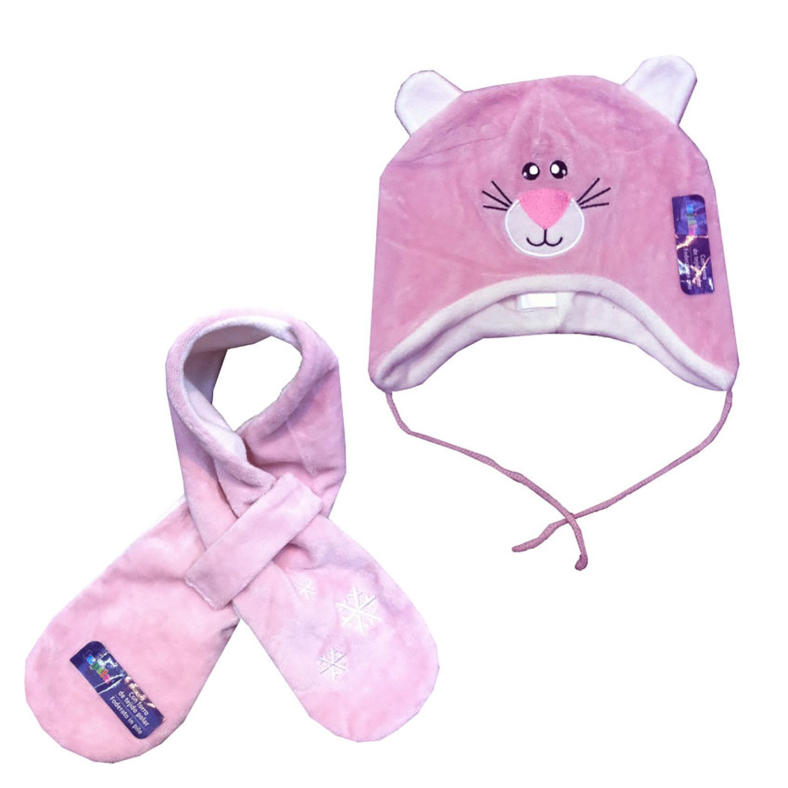 ست کلاه و شال گردن نوزادی لوپیلو مدل خرس مهربون 002 -  - 1