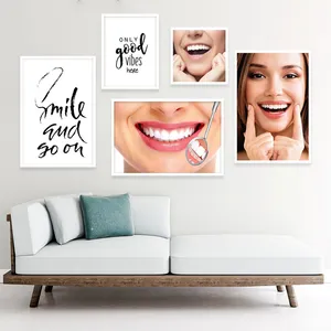 تابلو بکلیت مدل طرح لبخند و دندانپزشکی W-1089 مجموعه 5 عددی