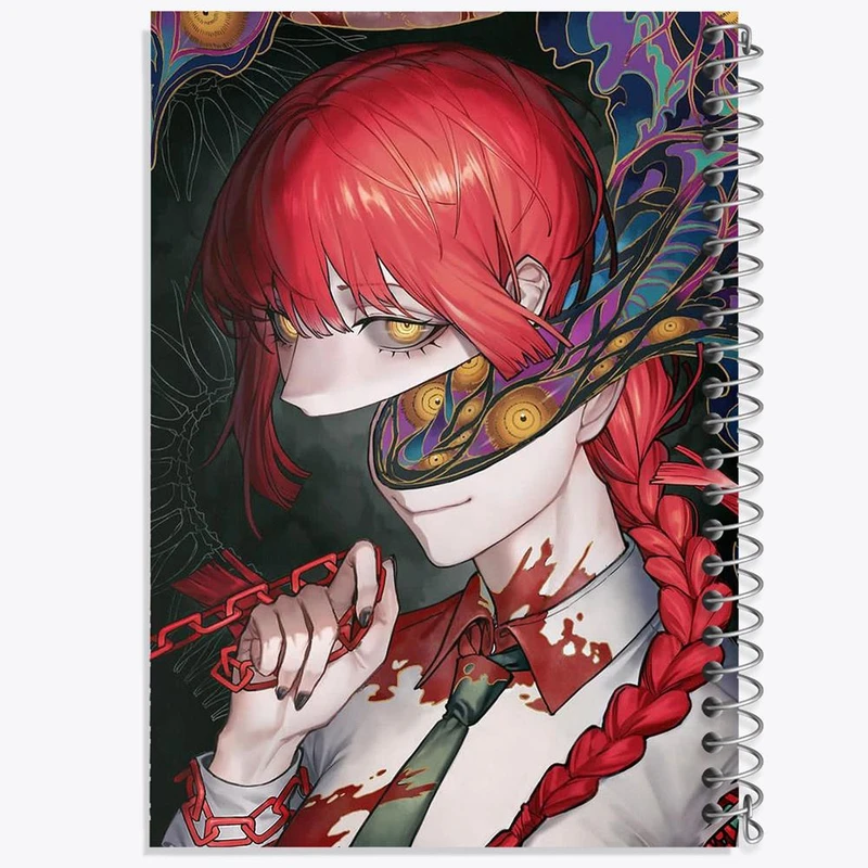 دفتر مشق 50 برگ خندالو مدل ماکیما انیمه مرد اره ای Chainsaw Man کد 17865