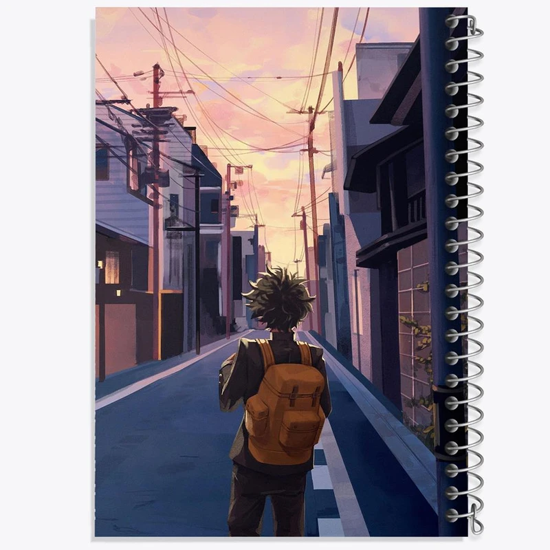 دفتر مشق 50 برگ خندالو مدل دکو انیمه آکادمی قهرمان من  کد 11560