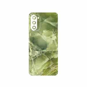 MAHOOT Green_Crystal_Marble Cover Sticker for Motorola Moto G52