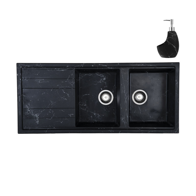 سینک ظرفشویی گرانیتی لیگوریا مدل فنو توکار به همراه مخزن مایع ظرفشویی سینک ظرفشویی گرانیتی لیگوریا مدل فنو توکار به همراه مخزن مایع ظرفشویی