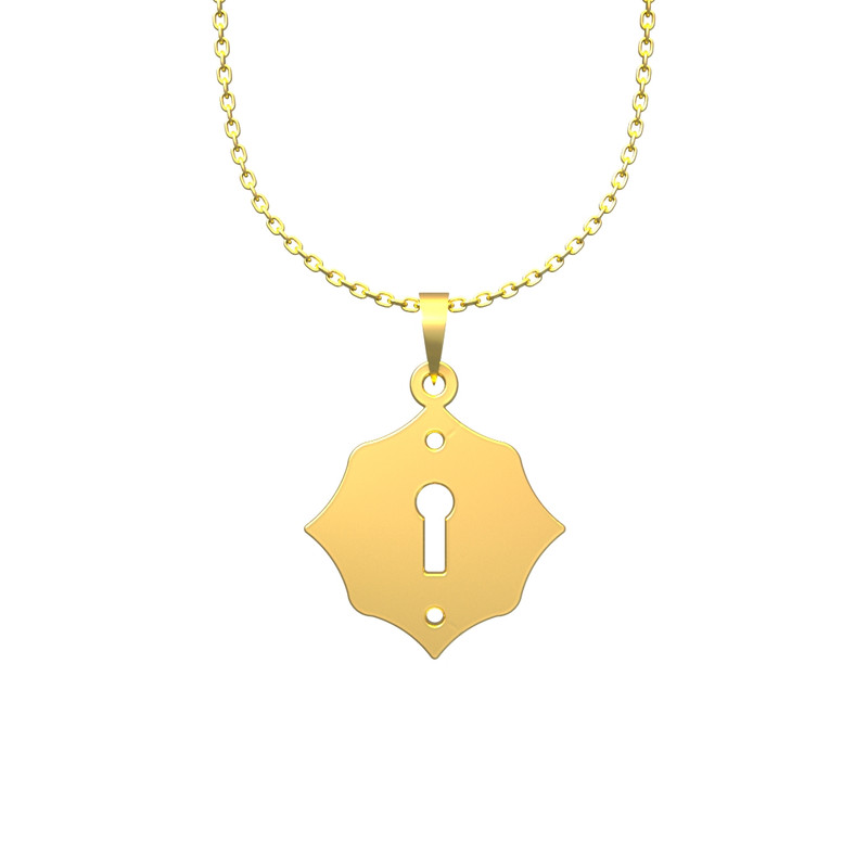 گردنبند طلا 18 عیار زنانه مدوپد مدل قفل کد F3-1-1158