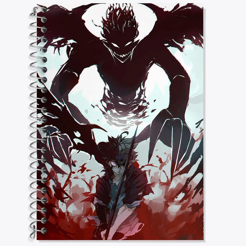 دفتر زبان 50 برگ خندالو مدل دو خط طرح آستا ساما انیمه بلک کلاور Black Clover کد 11743