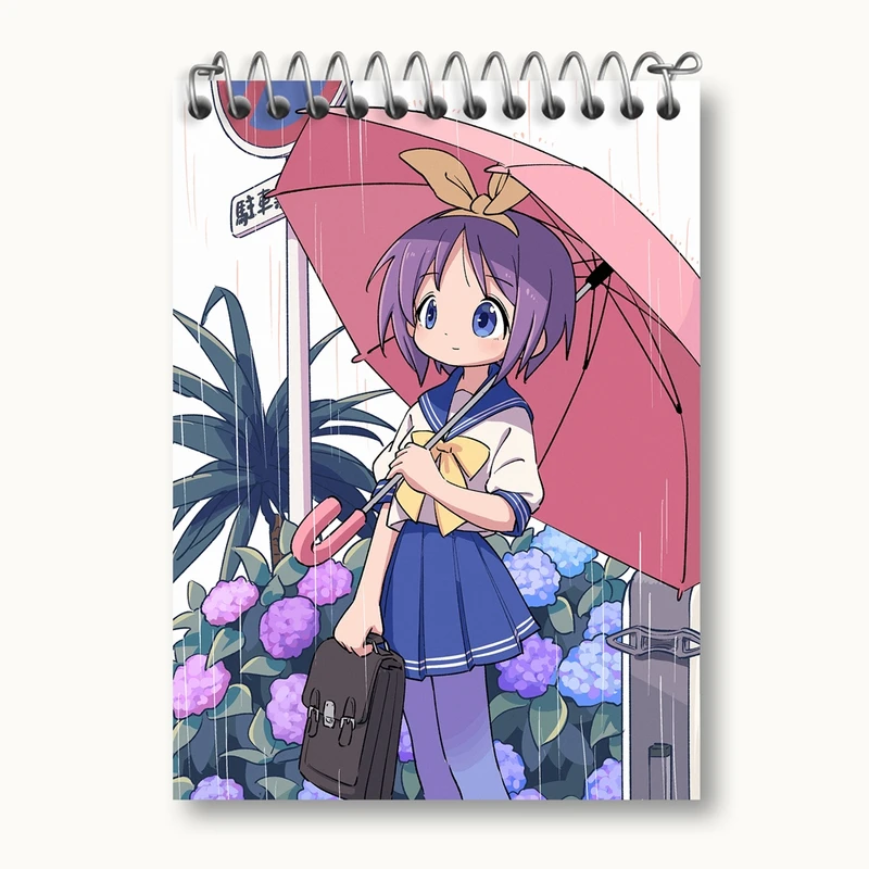 دفتر یادداشت 50 برگ خندالو مدل تسوکاسا انیمه ستاره خوش شانس Lucky Star کد 23585