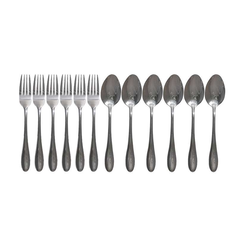 سرویس قاشق و چنگال 12 پارچه ایکس دی ایکس طرح ساده کد 111419