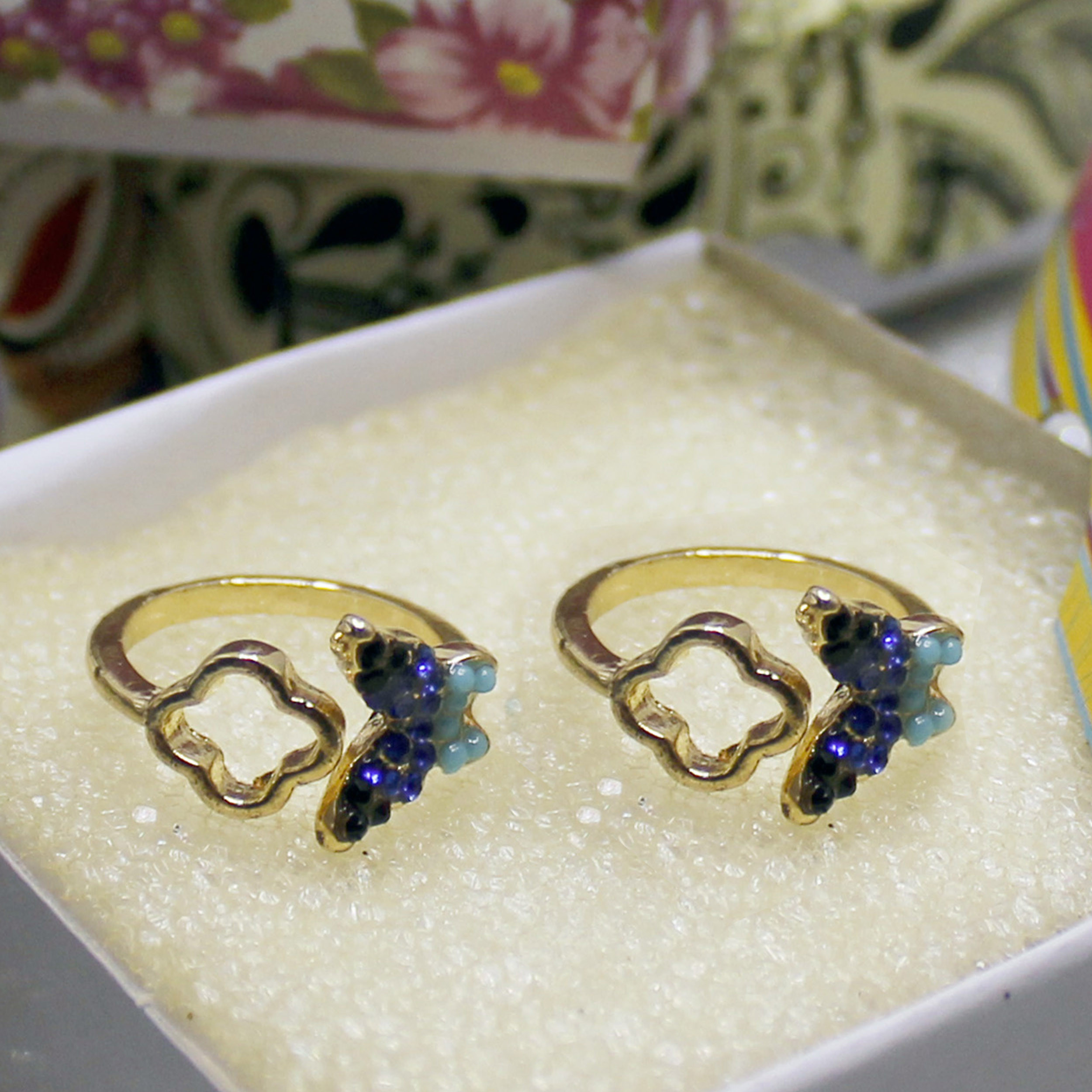 انگشتر دخترانه طرح پروانه کد RKH_1591 مجموعه 2 عددی انگشتر دخترانه طرح پروانه کد RKH_1591 مجموعه 2 عددی