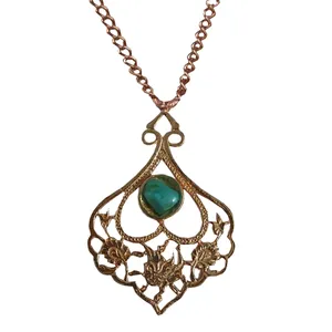 گردنبند دست ساز زنانه مدل فیروزه کوبی کد 8790