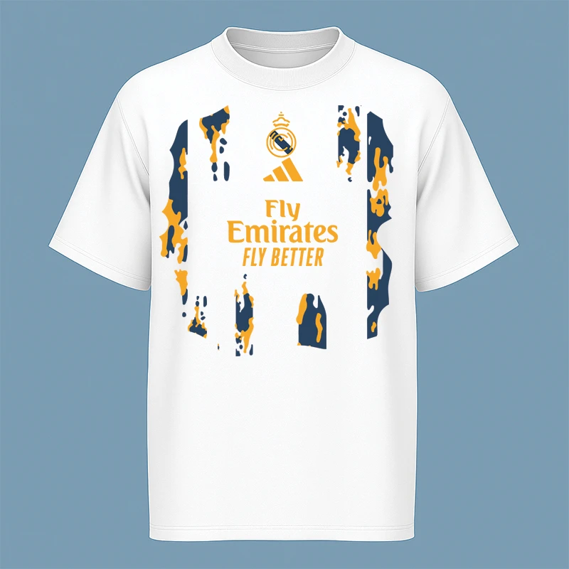 تی‌شرت آستین کوتاه مردانه مدل کیت رئال مادرید کد V13
