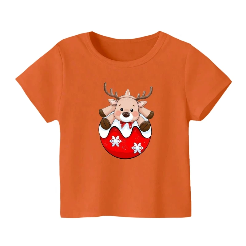تی شرت آستین کوتاه بچگانه مدل گوزن کریسمس کد 4