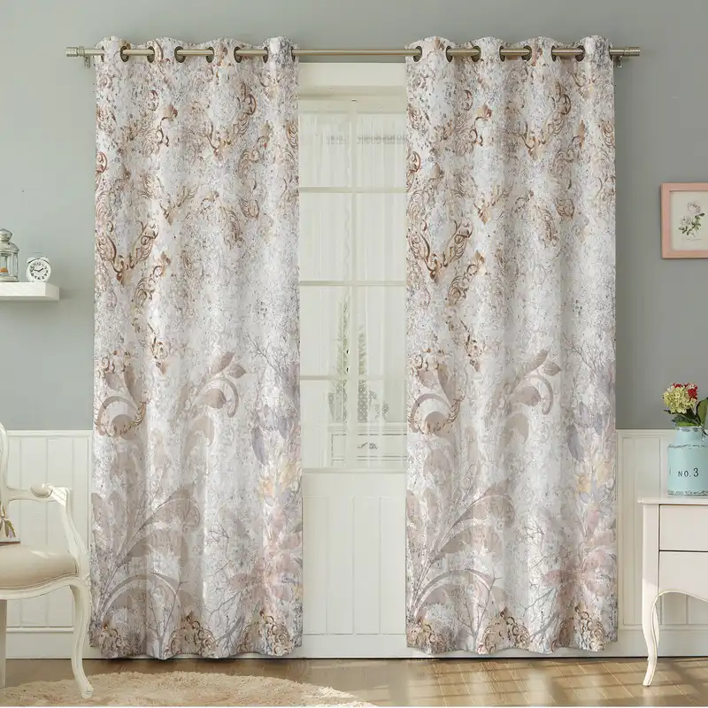 پرده نیروانا طرح  سنتی مدل مخمل کد 9075 سایز 140×280 سانتی متر