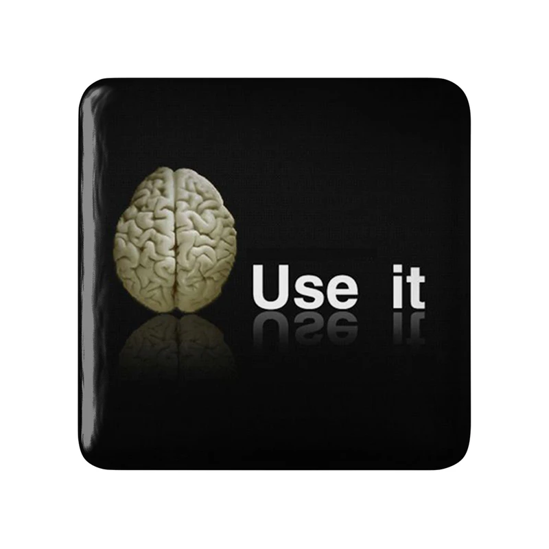 مگنت خندالو طرح مغز Brain مدل مربعی کد 31070