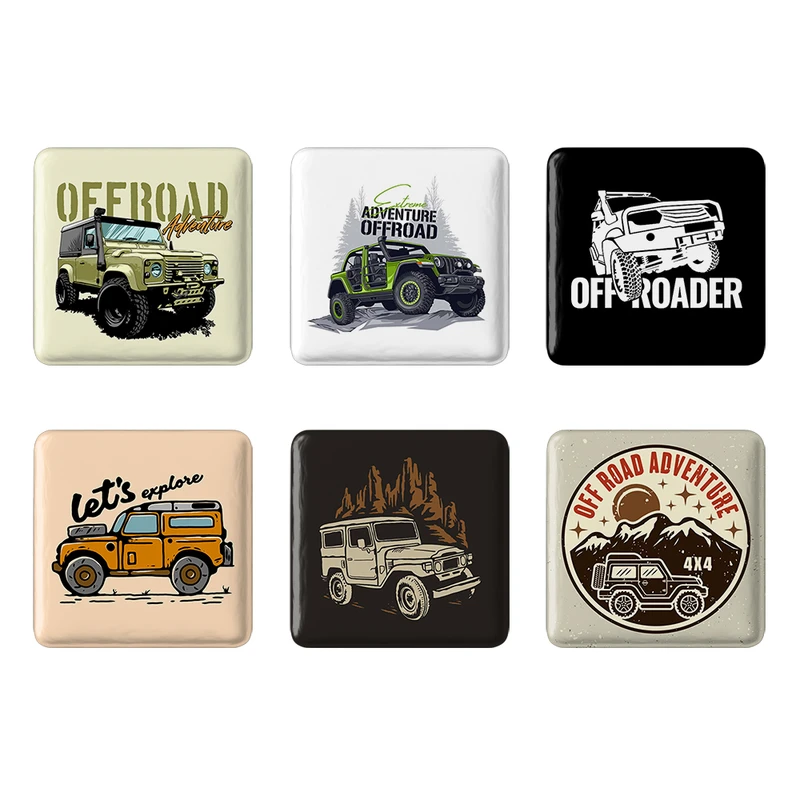 مگنت خندالو طرح آفرود OffRoad کد 1693A مجموعه 6 عددی