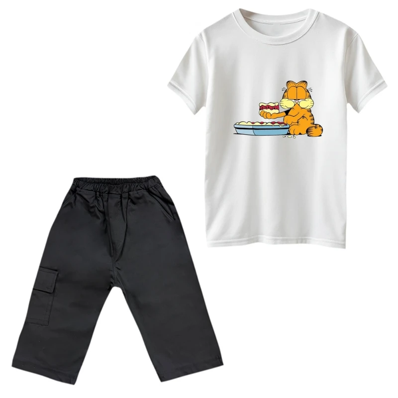 ست تی‌شرت و شلوارک پسرانه مدل گارفیلد کد 5