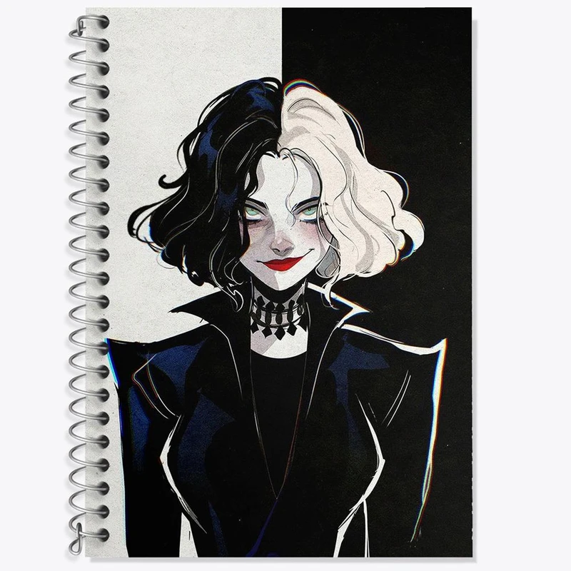 دفتر زبان 50 برگ خندالو مدل سه خط طرح کروئلا Cruella کد 10745