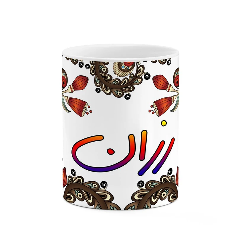 ماگ کاکتی مدل اسم رزان طرح سنتی گل و بته کد mgh45220