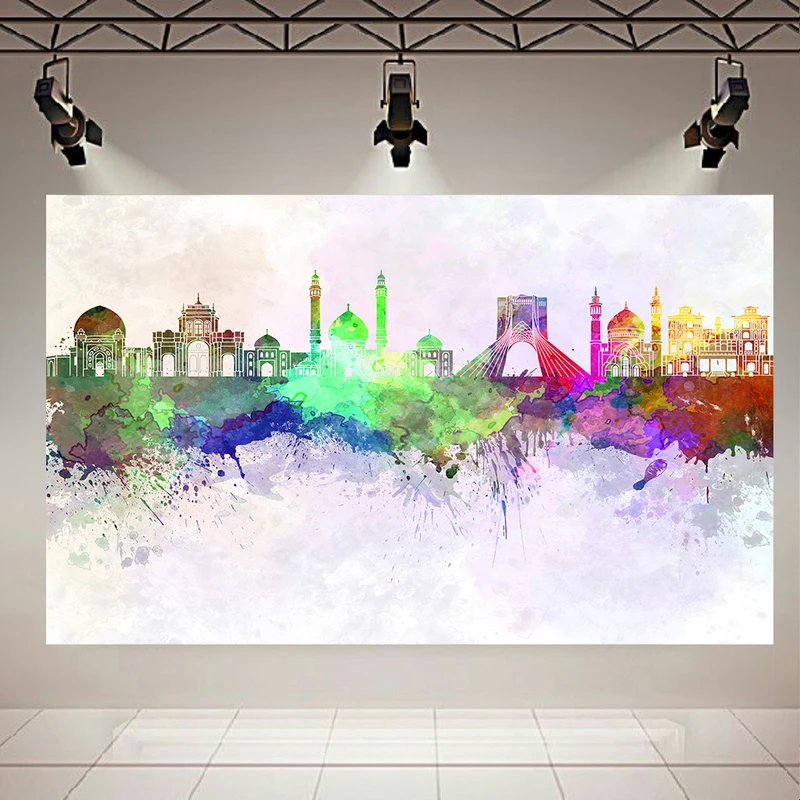 تابلو شاسی طرح معماری بناهای ایران مدل آبرنگ کد AR31429