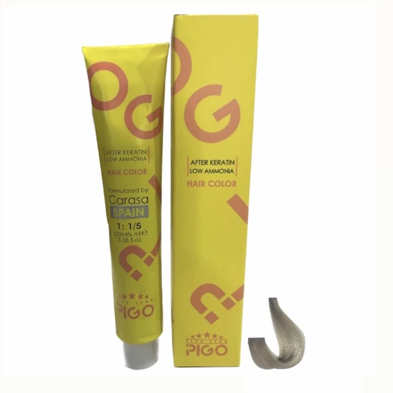 رنگ مو پیگو شماره 1-10 حجم 100 میلی لیتر رنگ بلوند دودی پلاتینه