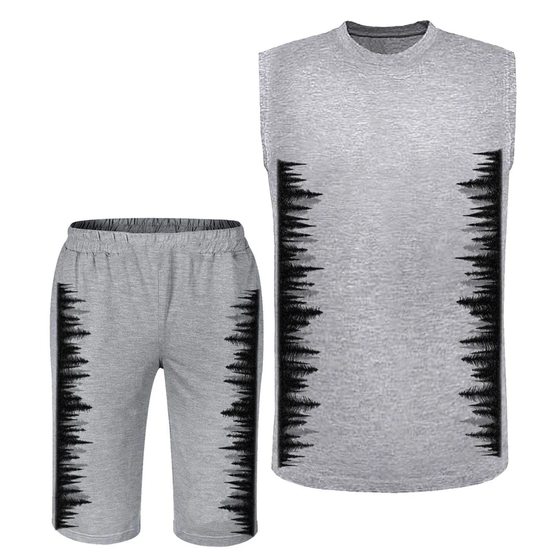 ست تاپ و شلوارک مردانه مدل جنگل A257