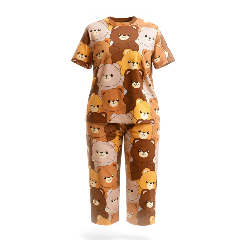 ست تی‌شرت آستین کوتاه و شلوار راحتی زنانه مدل 25027