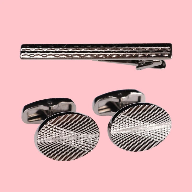 ست دکمه سردست و گیره کراوات مردانه نسن مدل ND2