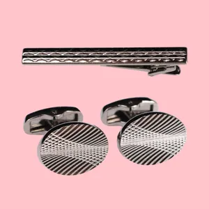 ست دکمه سردست و گیره کراوات مردانه نسن مدل ND2