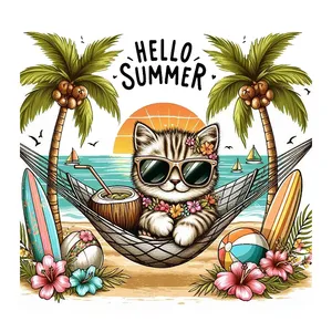  استیکر پارچه و لباس پاد آفرین طرح تابستون کد 1056