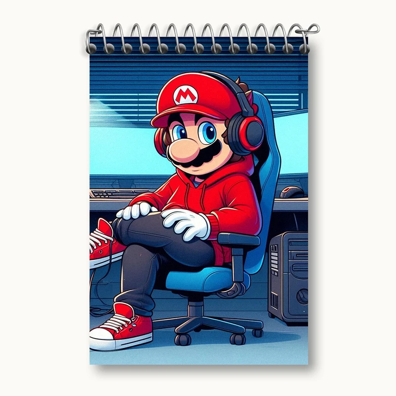 دفتر یادداشت 50 برگ خندالو مدل سوپرماریو (Super Mario) کد F962