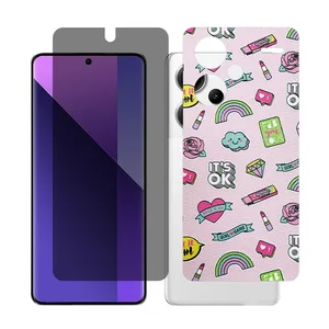 Glass Together model privacy Screen Protector Suitable for Xiaomi Redmi Note 13 Pro Plus Mobile Phone with Back cover sticker