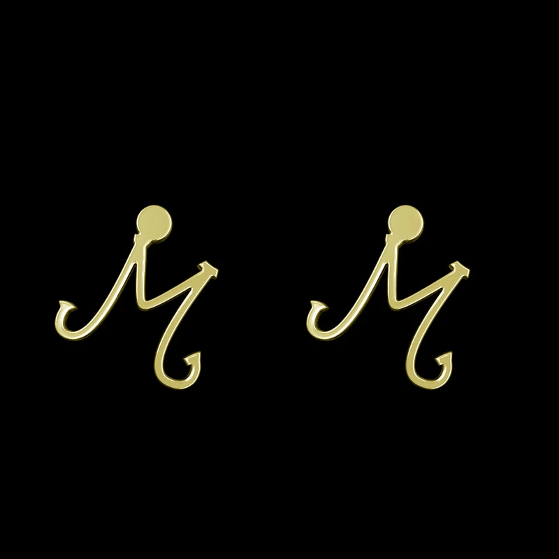 گوشواره طلا 18 عیار زنانه مدوپد مدل حرف M کد GA1-17029