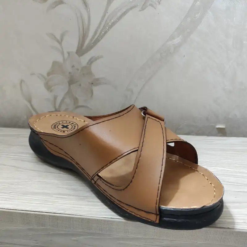 دمپایی زنانه مدل ممتاز طب کد 10 رنگ قهوه ای