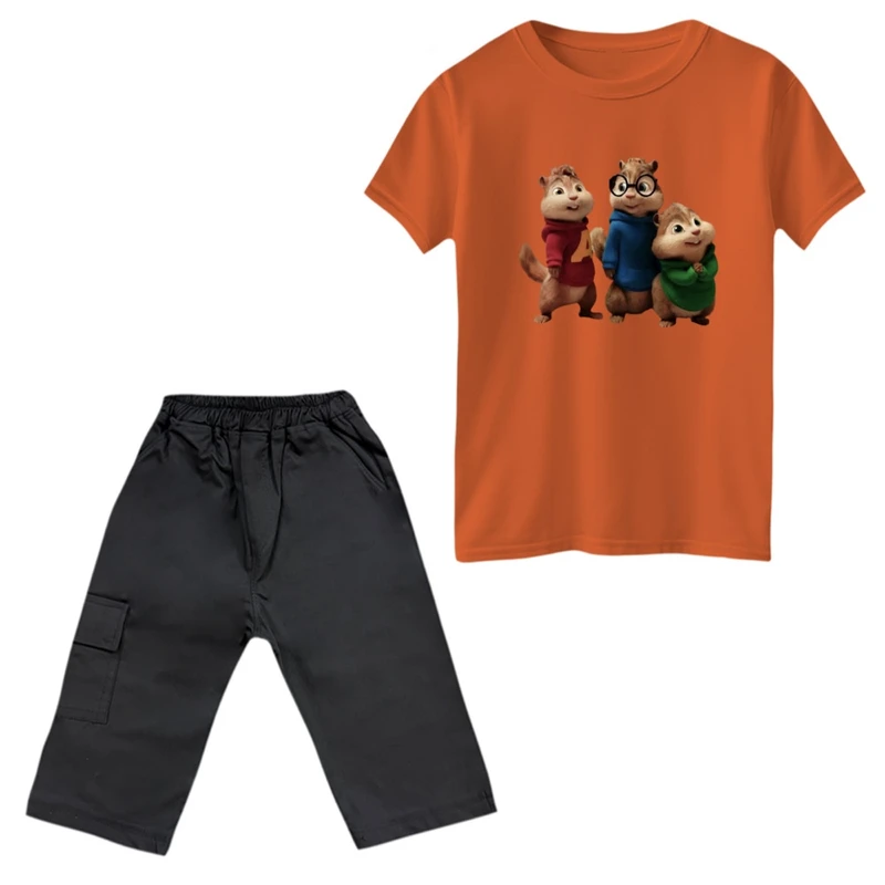 ست تی‌شرت و شلوارک پسرانه مدل آلوین کد 1