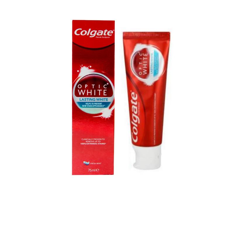 خمیردندان کلگیت سری optic white مدل Lasting white حجم 75 میلی لیتر خمیردندان کلگیت سری optic white مدل Lasting white حجم 75 میلی لیتر