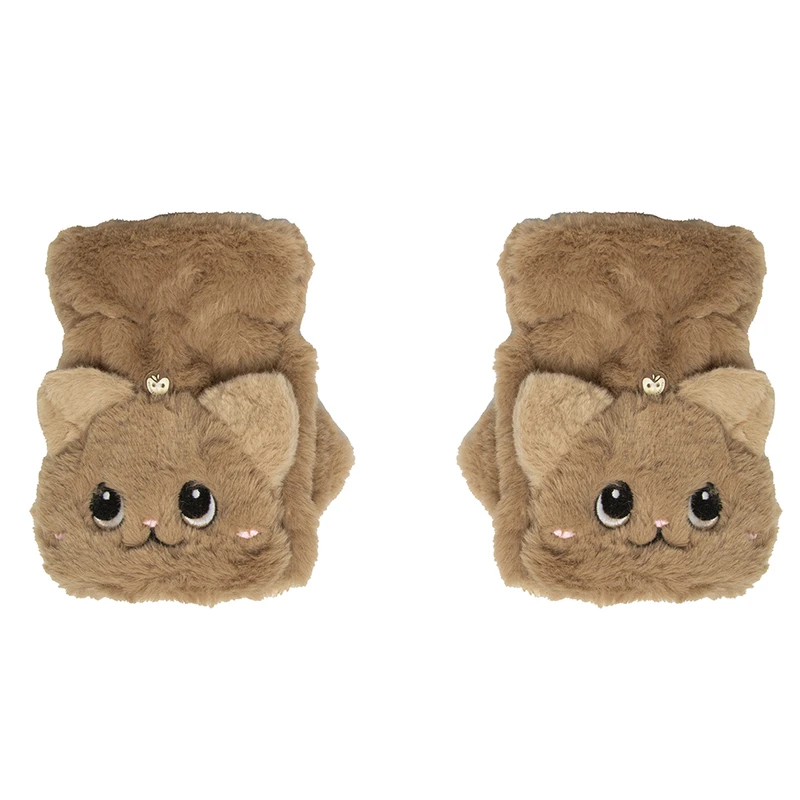 دستکش دخترانه مدل پولیشی طرح گربه ملوس کد 9150026