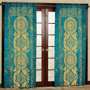 پرده مدل طرح دار هازان پانچی کد 1803 سایز 140x200 سانتی متر