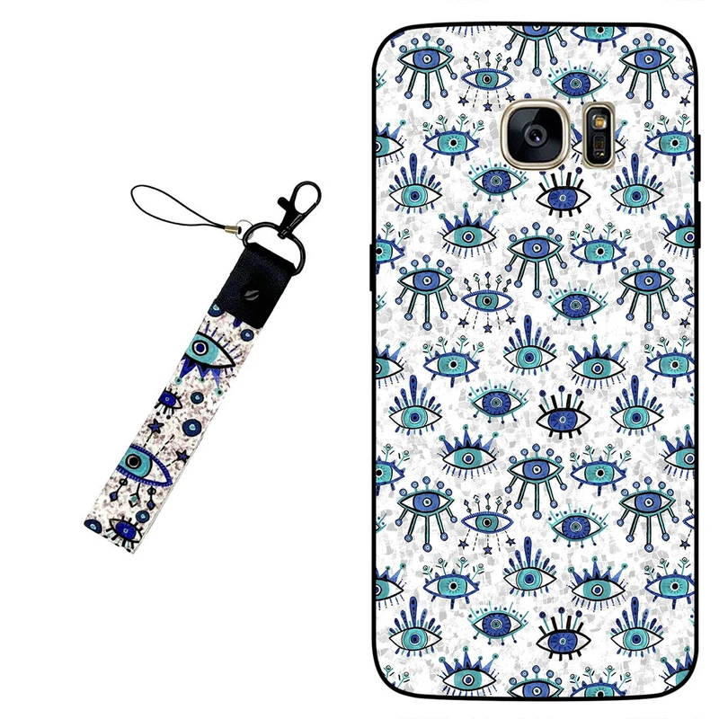 کاور مگافون طرح چشم نظر مدل 6464 مناسب برای گوشی موبایل سامسونگ Galaxy S6 به همراه بند آویز