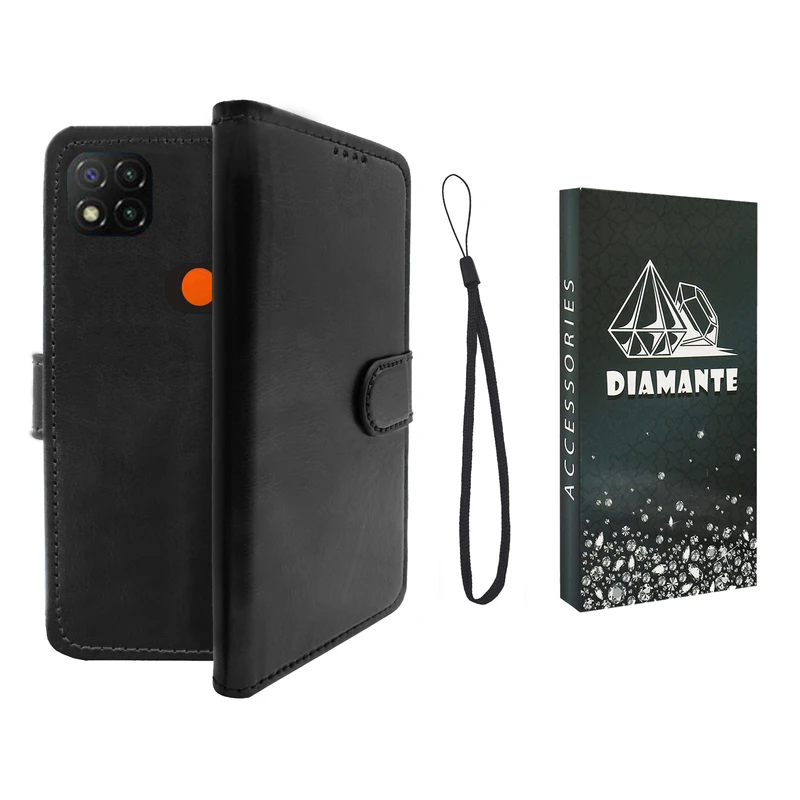 کیف کلاسوری دیامانته مدل Kiif_Bk مناسب برای گوشی موبایل شیائومی Redmi 10A به همراه بند آویز