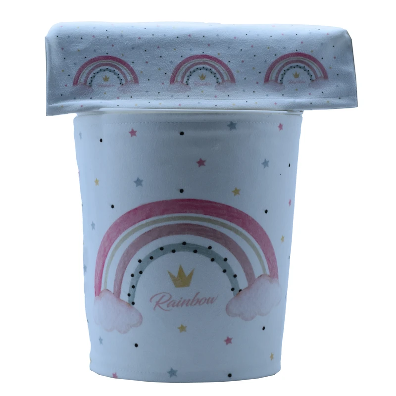 ست سطل و جادستمال کاغذی اتاق کودک مدل  رنگین کمان رینبو