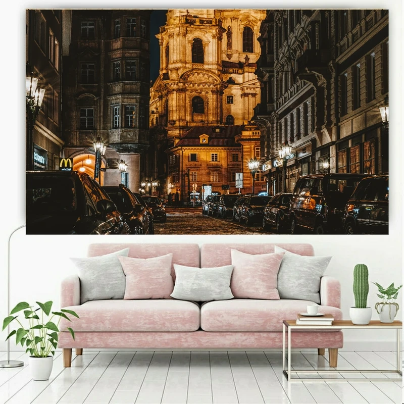 پوستر طرح نمای ساختمان و ماشین کلاسیک کد FP364