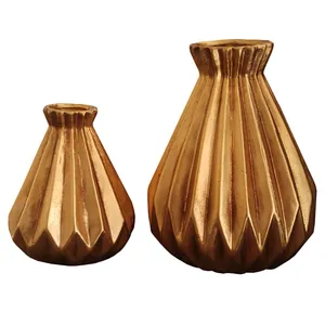 گلدان دکوری لیلپار طرح خط دار مدل HOA-1212 T مجموعه 2 عددی